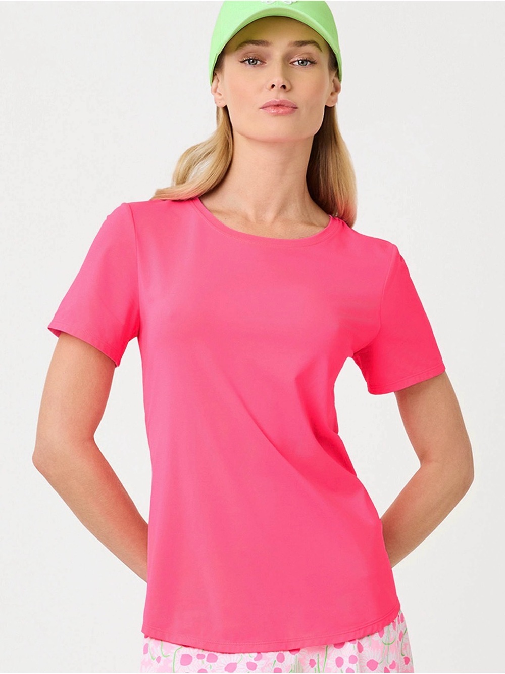 NWT Lilly Pulitzer UPF 50+ Luxletic Westley Active Tee Cherry Blossom Pink